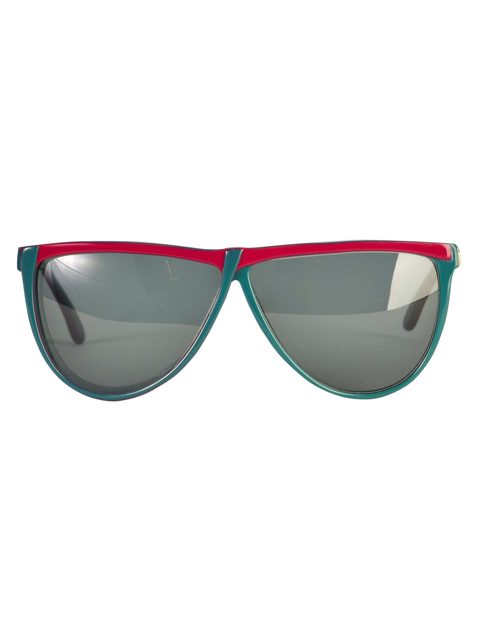 Gucci Vintage 1980s Green Red GG62 Sunglasses