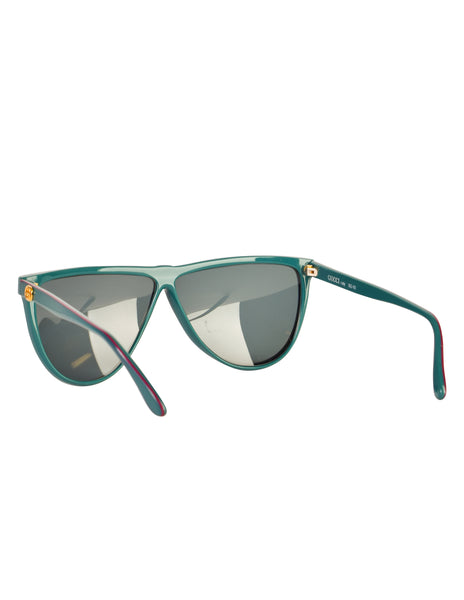 Gucci Vintage 1980s Green Red GG62 Sunglasses
