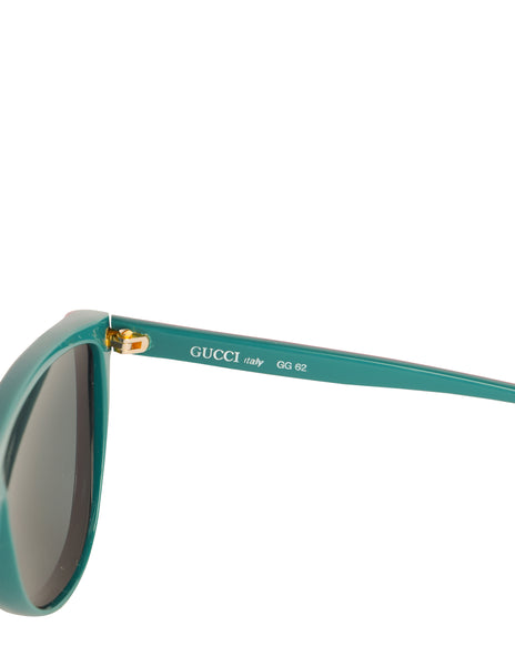Gucci Vintage 1980s Green Red GG62 Sunglasses