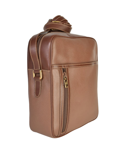 Gucci Vintage 1990s Brown Leather Borsello Shoulder Bag