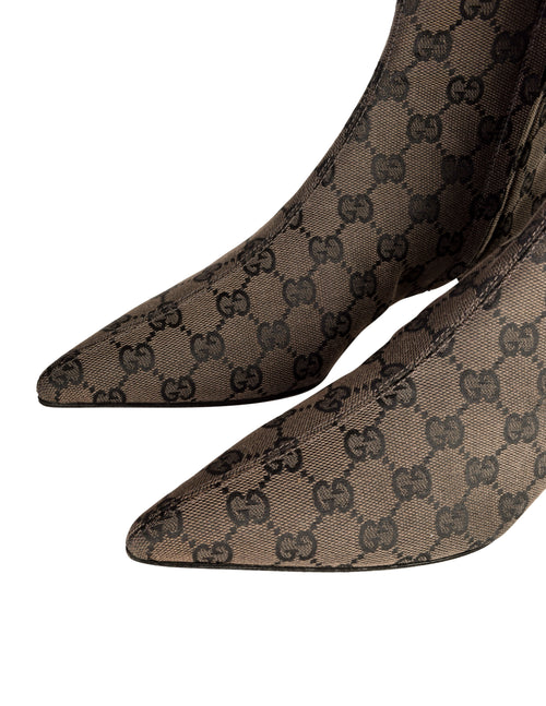 Gucci monogram boots hot sale