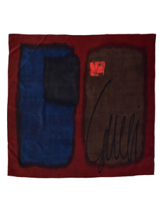 Gucci Vintage 1980s Moody Abstract Art Print Silk Scarf