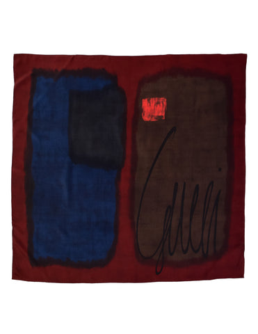 Gucci Vintage 1980s Moody Abstract Art Print Silk Scarf