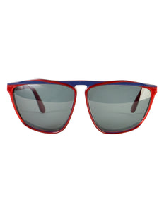 Gucci Vintage 1980s Burgundy Blue Keyhole Notch GG61 Sunglasses