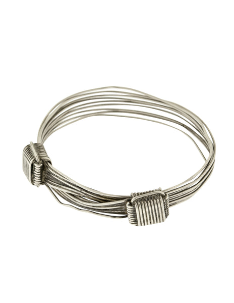 Gucci Vintage Sterling Silver Wrapped Wire Bracelet