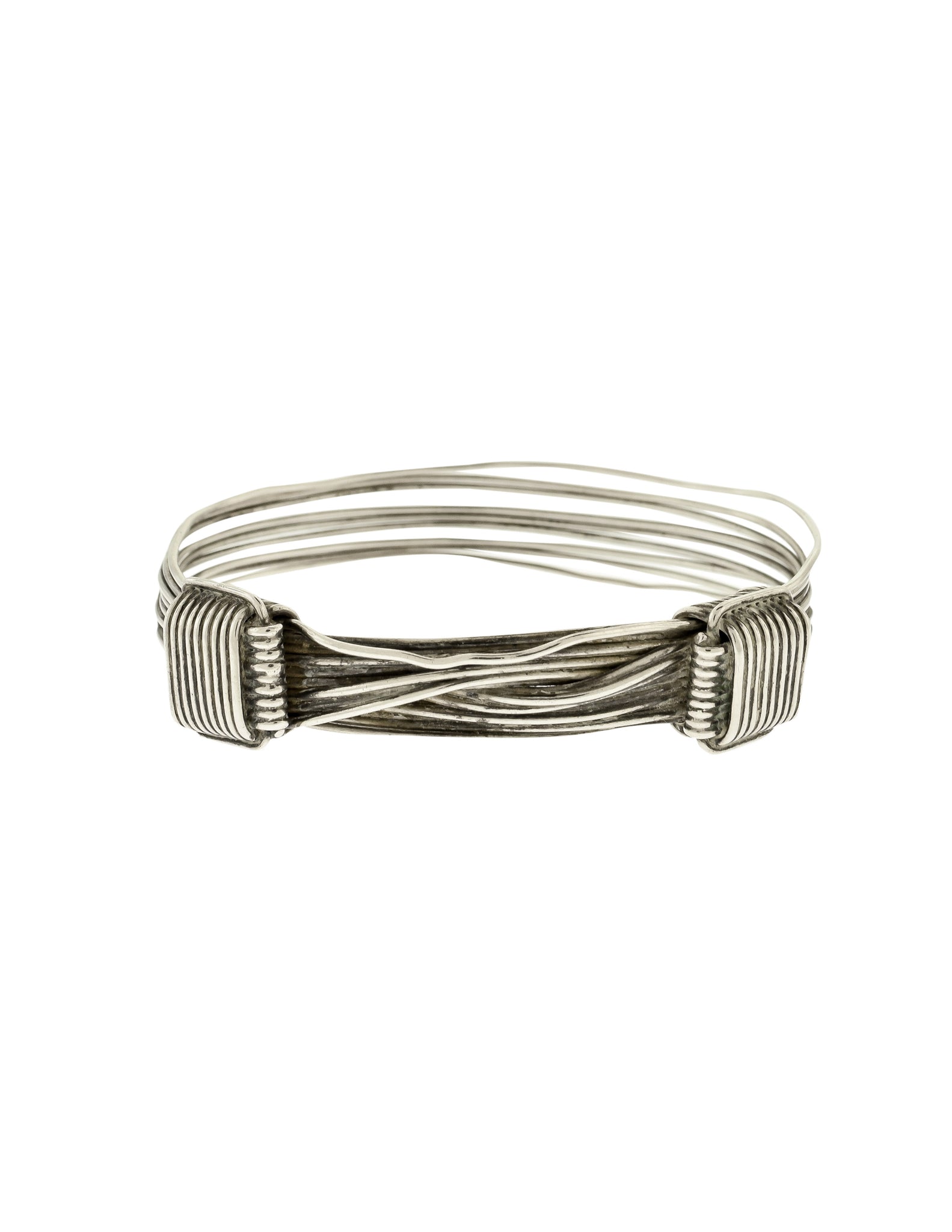 Gucci Vintage Sterling Silver Wrapped Wire Bracelet