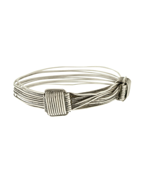 Gucci Vintage Sterling Silver Wrapped Wire Bracelet