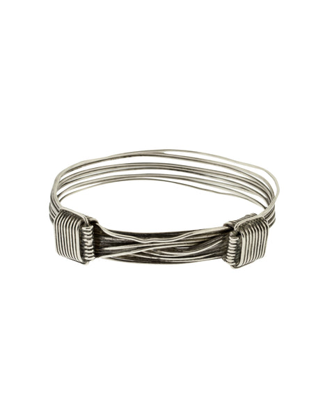 Gucci Vintage Sterling Silver Wrapped Wire Bracelet