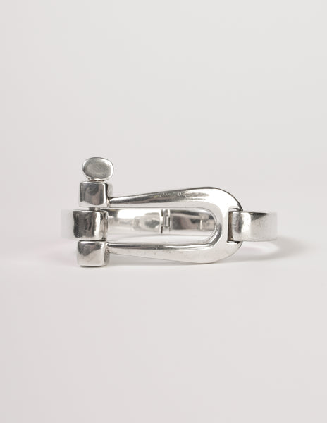 Gucci Vintage Sterling Silver Hinged Horseshoe Bracelet