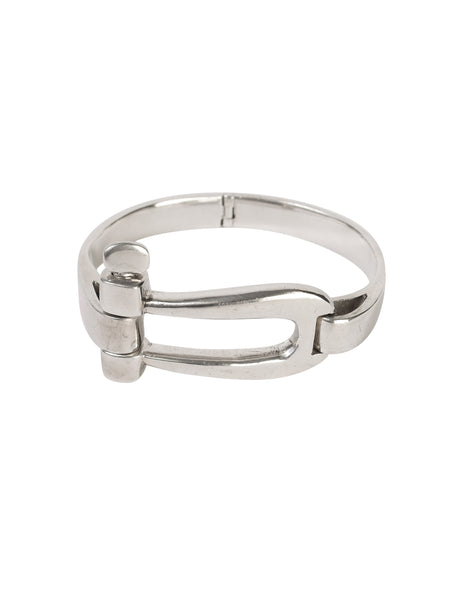 Gucci Vintage Sterling Silver Hinged Horseshoe Bracelet
