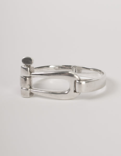 Gucci Vintage Sterling Silver Hinged Horseshoe Bracelet
