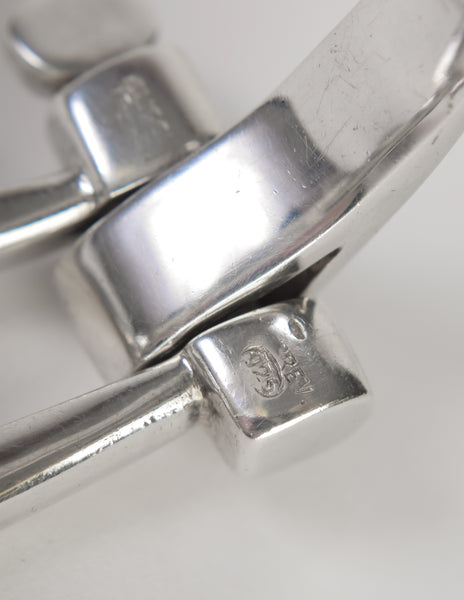 Gucci Vintage Sterling Silver Hinged Horseshoe Bracelet