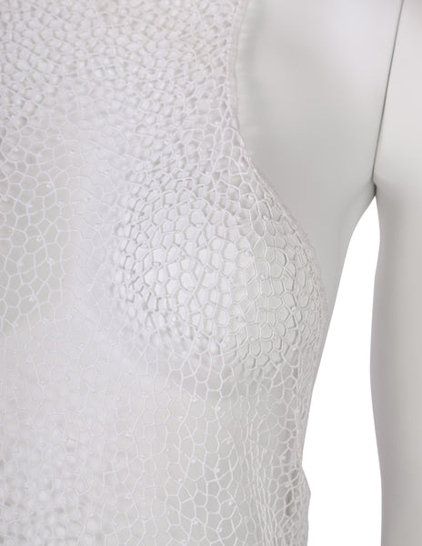 Gucci Vintage Tom Ford Era White Embroidered Lace Halter Top