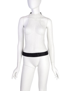 Gucci Vintage Tom Ford Era White Embroidered Lace Halter Top
