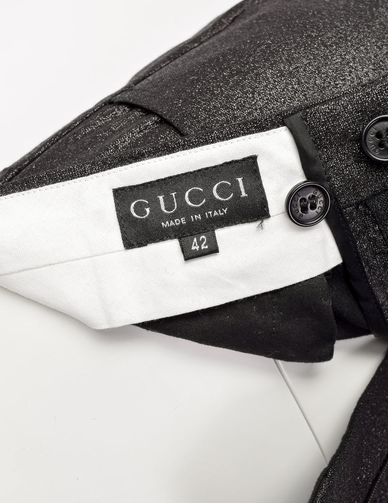 Gucci Vintage 1997 Tom Ford Era Black Sparkly Metallic Lurex Disco Pan Amarcord Vintage Fashion