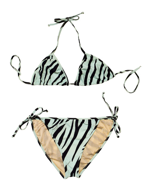 Gucci Vintage Tom Ford Era SS 1996 Pale Blue Black Zebra Bikini Swimsu –  Amarcord Vintage Fashion