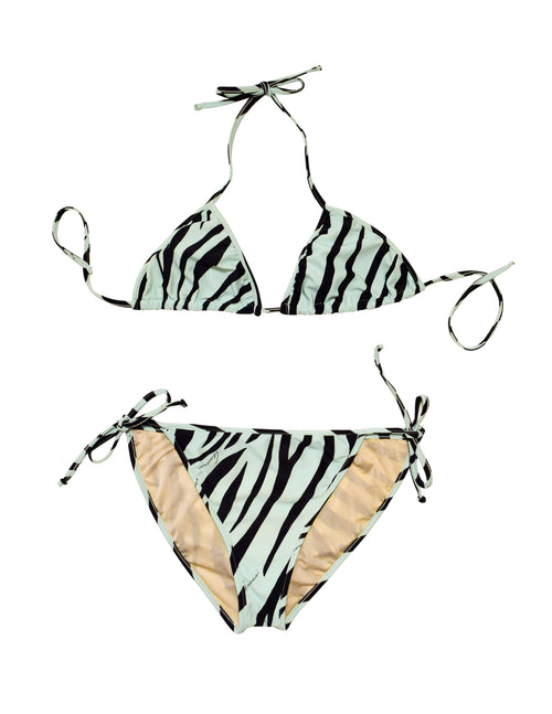 Gucci Vintage Tom Ford Era SS 1996 Pale Blue Black Zebra Bikini