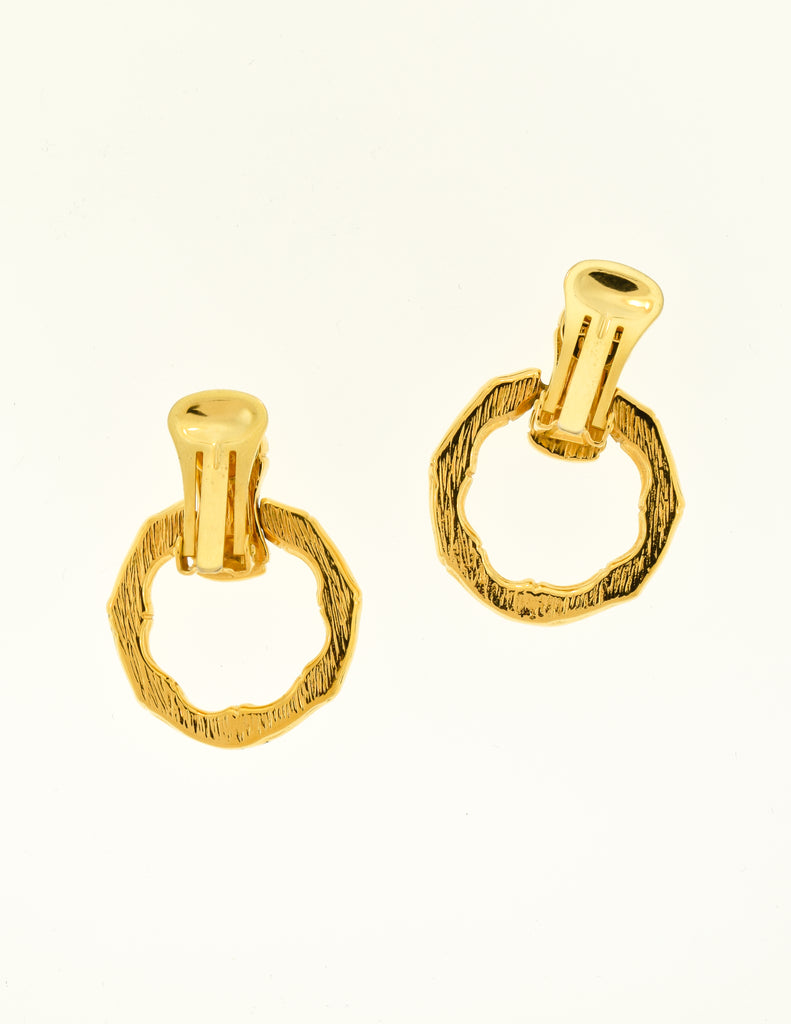 Gucci Vintage Yellow Gold Hoop Earrings
