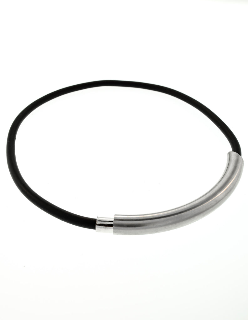 Gucci VIntage Black Rubber Magnetic Bracelet and Choker Necklace