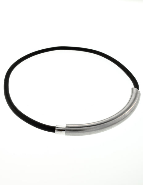 Gucci VIntage Black Rubber Magnetic Bracelet and Choker Necklace Set