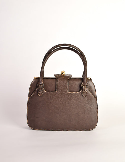 Gucci Vintage 1960s Brown Leather Structured Turn Lock Handbag – Amarcord  Vintage Fashion