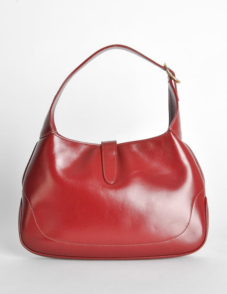 Gucci Vintage 1960s Maroon Jackie O Handbag - Amarcord Vintage Fashion
 - 5