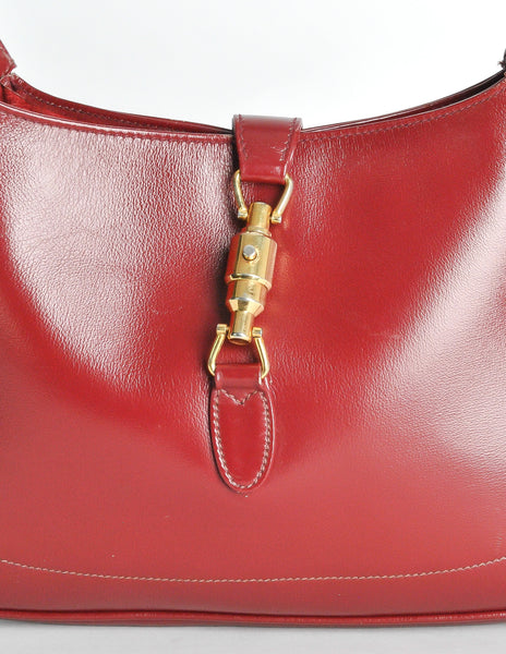 Gucci Vintage 1960s Maroon Jackie O Handbag - Amarcord Vintage Fashion
 - 4