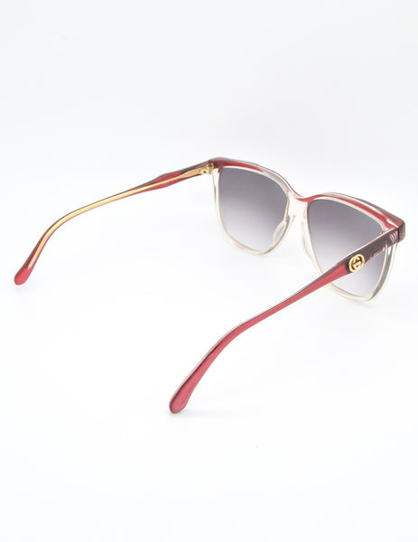 Gucci Vintage Maroon Marble and Clear Sunglasses
