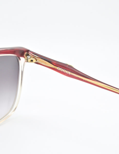 Gucci Vintage Maroon Marble and Clear Sunglasses