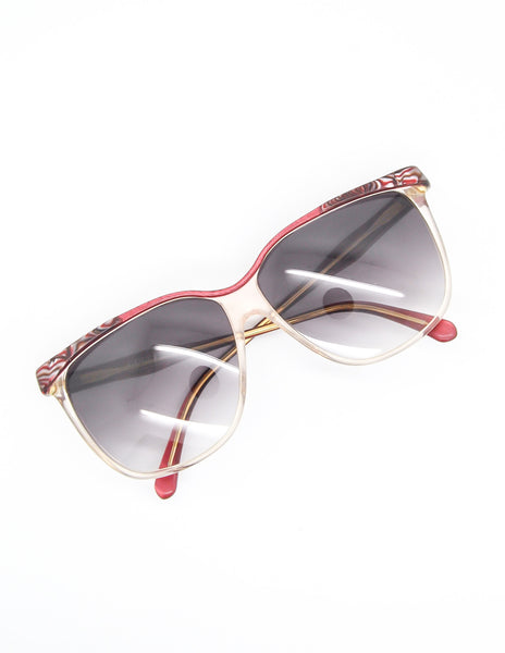 Gucci Vintage Maroon Marble and Clear Sunglasses