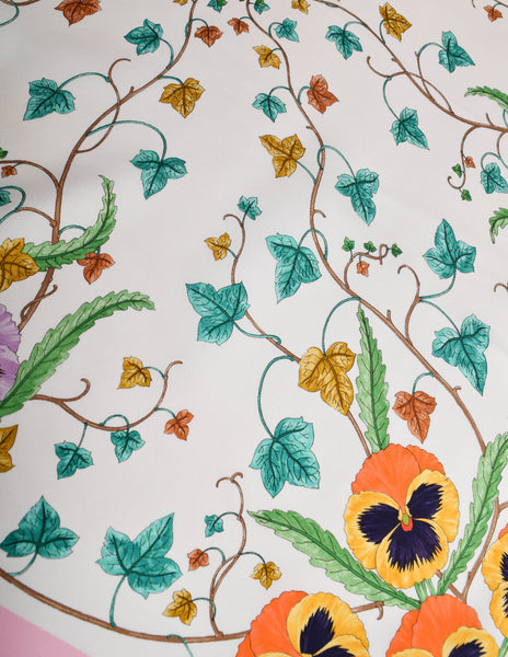 Gucci Vintage Iconic Flora Floral Silk Scarf