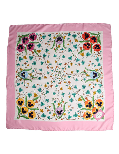 Gucci Vintage Iconic Flora Floral Silk Scarf