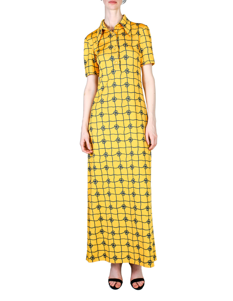Gucci Vintage Rope Print Yellow Maxi Shirt Dress – Amarcord Vintage Fashion Gucci Vintage Rope Print Yellow Maxi Shirt Dress – Amarcord Vintage Fashion