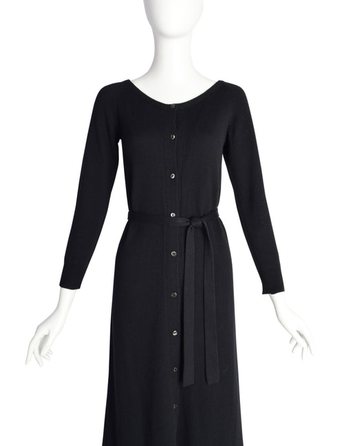 Halston Vintage 1970s Black Cashmere Button Up Sweater Dress – Amarcord  Vintage Fashion