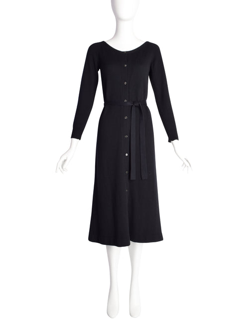 Halston Vintage 1970s Black Cashmere Button Up Sweater Dress – Amarcord  Vintage Fashion