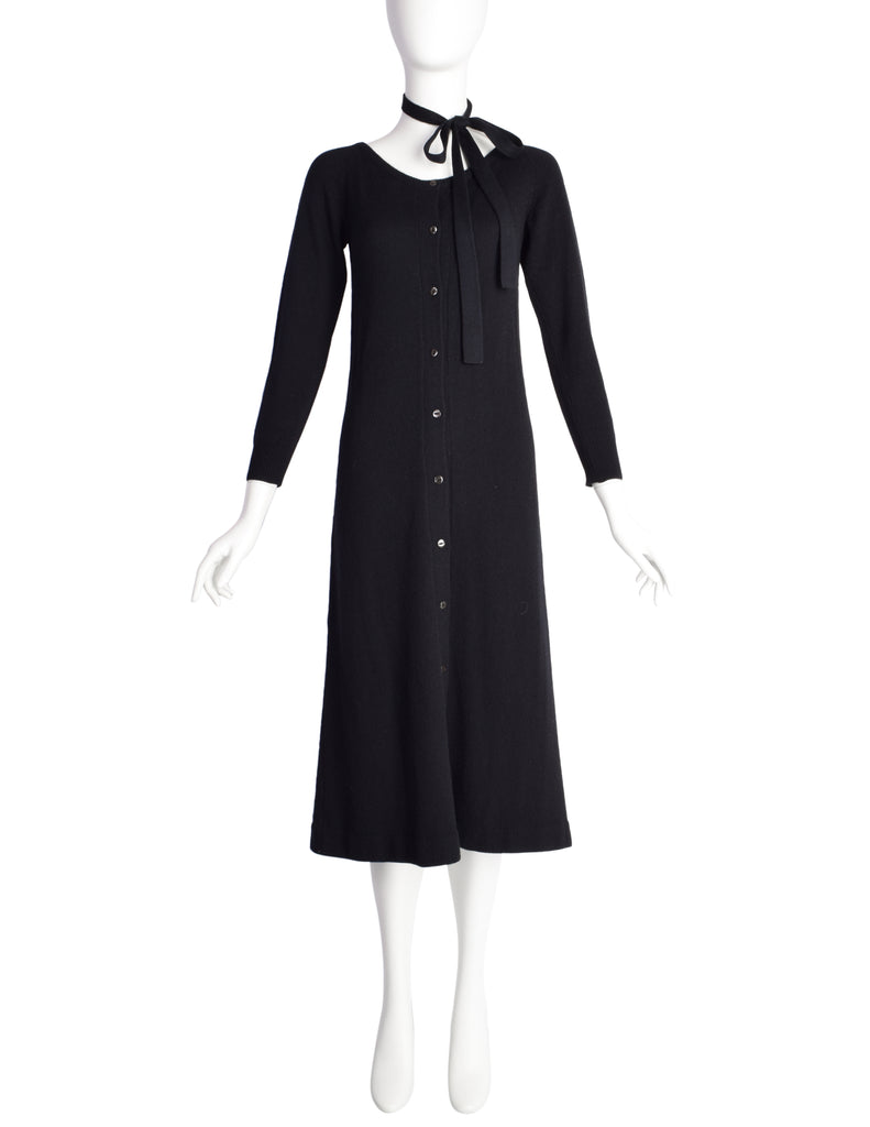 Halston Vintage 1970s Black Cashmere Button Up Sweater Dress Amarcord Vintage Fashion Halston Vintage 1970s Black Cashmere Button Up Sweater Dress Amarcord Vintage Fashion