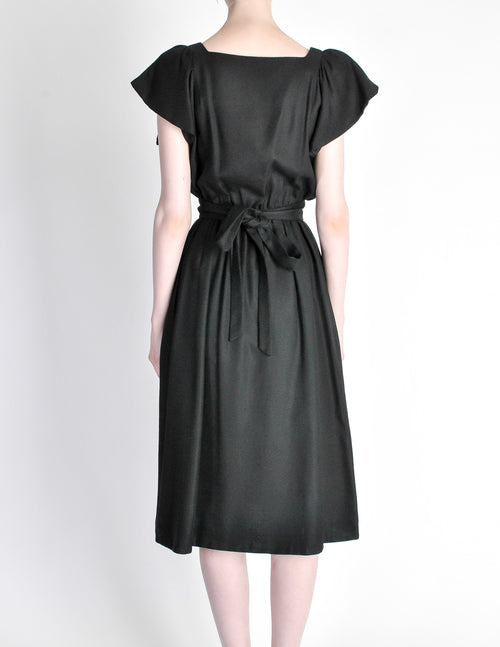 Halston Vintage Black Linen Button Up Dress – Amarcord Vintage Fashion