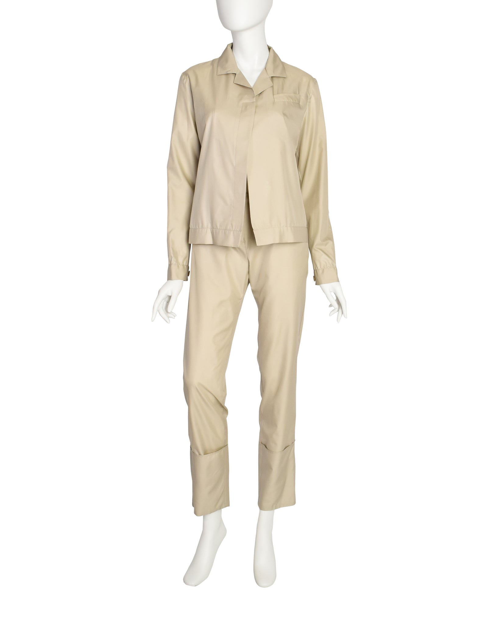 Helmut Lang Vintage 1996 Lace Peek-A-Boo Booty Two Piece Swishy Nylon Suit Set