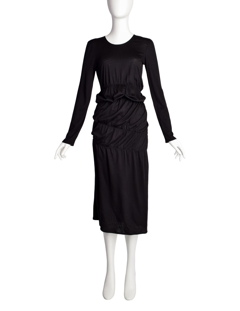 Helmut Lang Vintage Black Cotton Jersey Long Sleeve Ruched Scrunch Dre Amarcord Vintage Fashion Helmut Lang Vintage Black Cotton Jersey Long Sleeve Ruched Scrunch Dre Amarcord Vintage Fashion