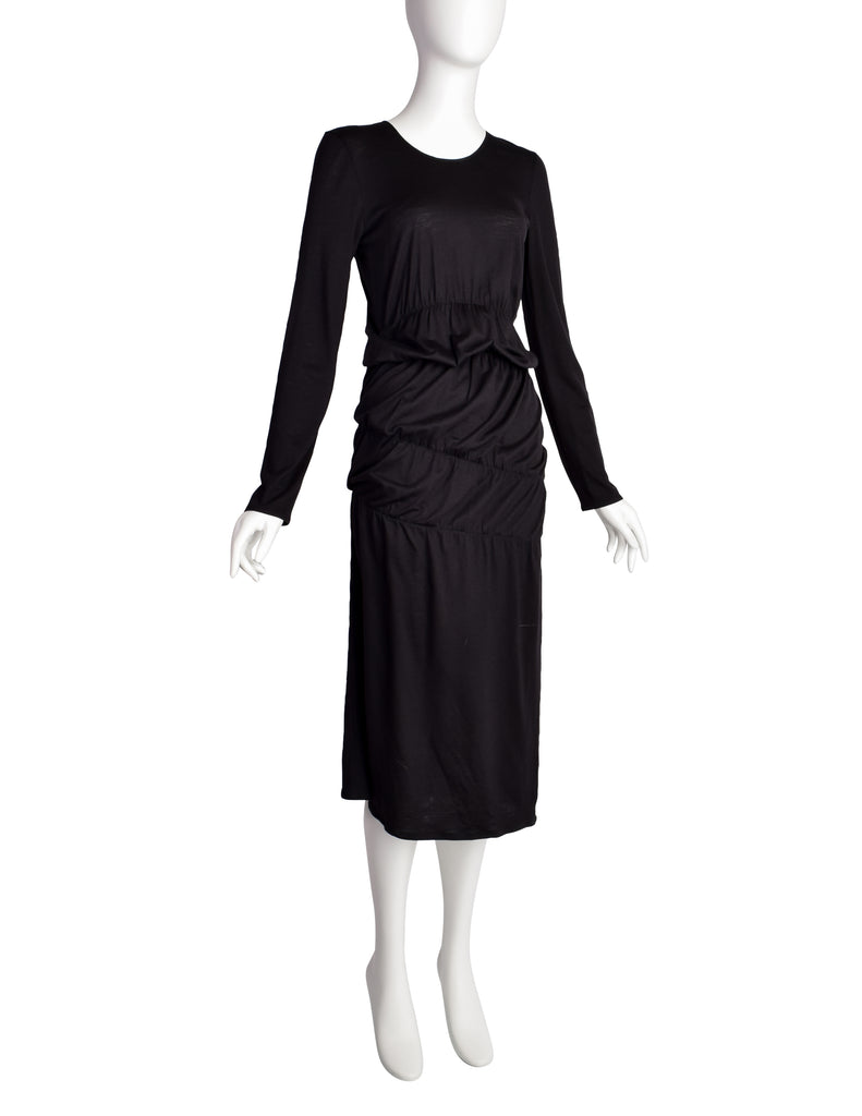Helmut Lang Vintage Black Cotton Jersey Long Sleeve Ruched Scrunch Dre Amarcord Vintage Fashion Helmut Lang Vintage Black Cotton Jersey Long Sleeve Ruched Scrunch Dre Amarcord Vintage Fashion