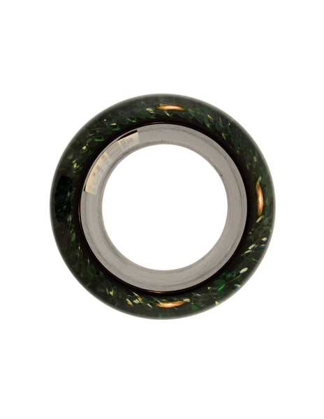 Henri Bendel New York Heavy Emerald Green Sequin Resin Chunky Wide Bracelet
