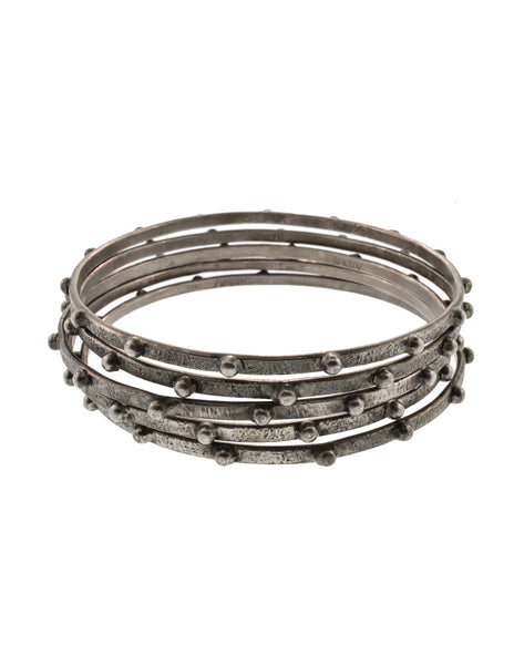 Henry Perichon Vintage Silver Ball Armlet Upper Arm Ring Bracelet Set