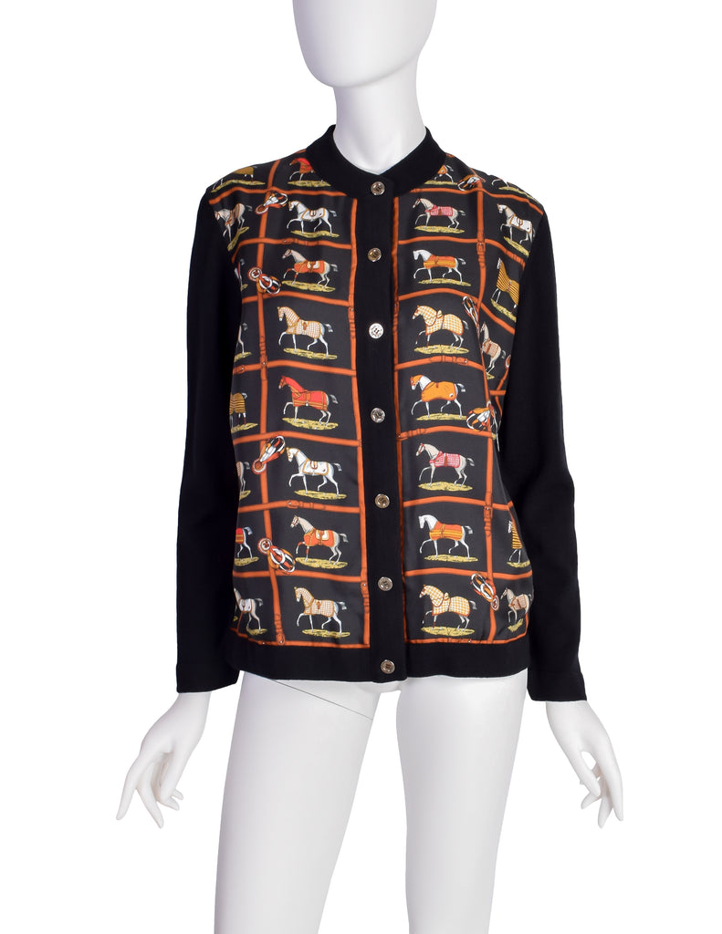 Hermes Vintage Petits Chevaux Horse Equestrian Theme Silk Wool
