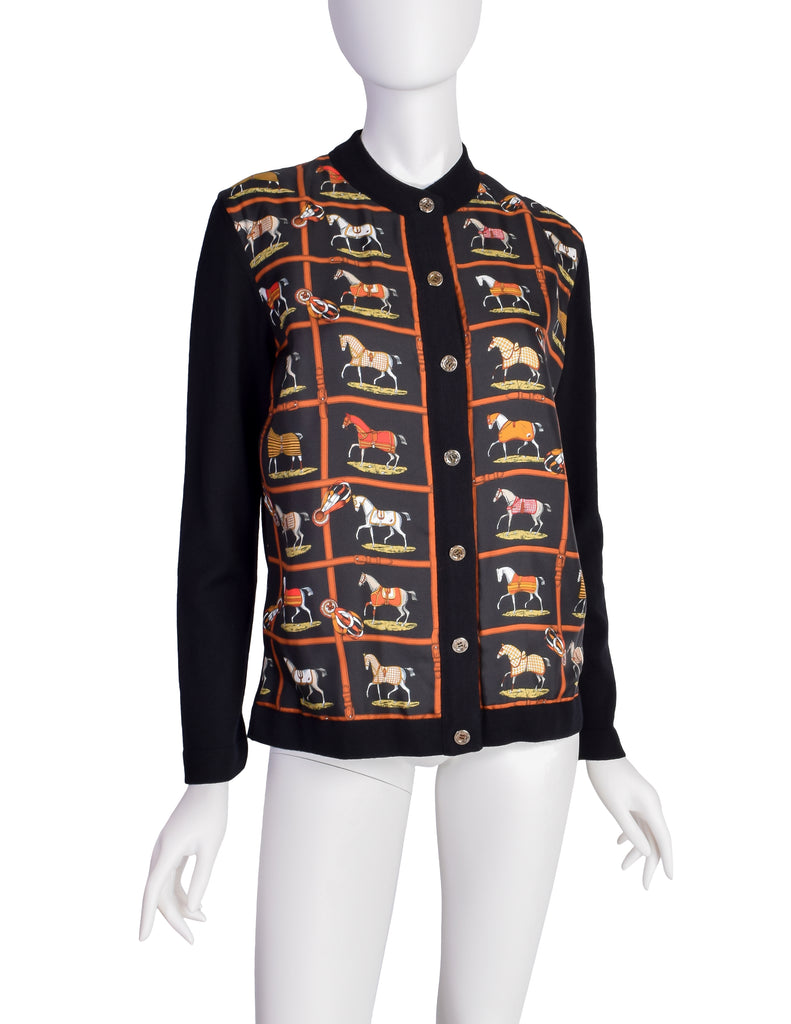Hermes Vintage Petits Chevaux Horse Equestrian Theme Silk Wool