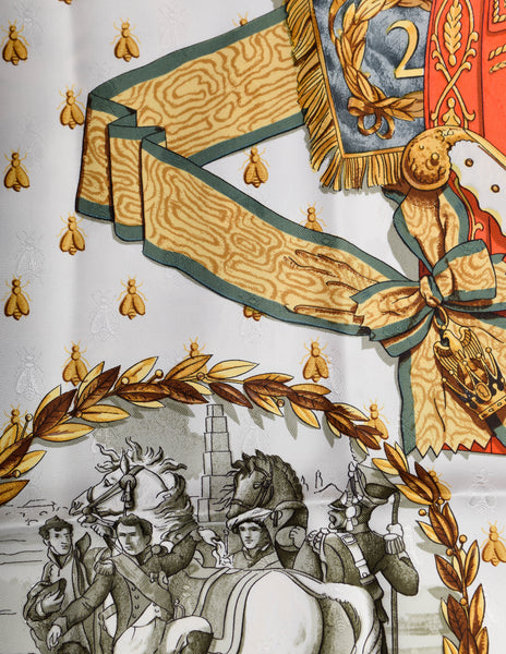 Hermes Vintage Napoleon Bee Jacquard Silk Scarf