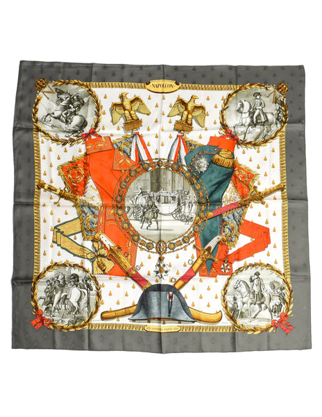 Hermes Vintage Napoleon Bee Jacquard Silk Scarf