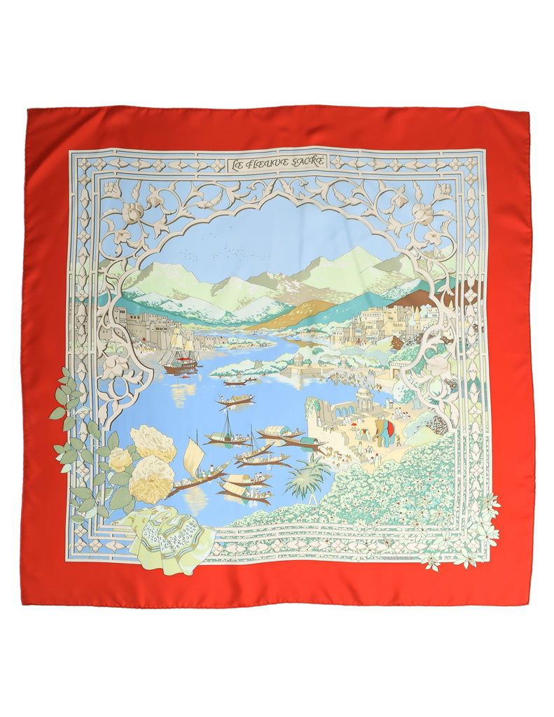 Hermes Vintage Le Fleuve Sacre Scenic Silk Scarf – Amarcord Vintage Fashion