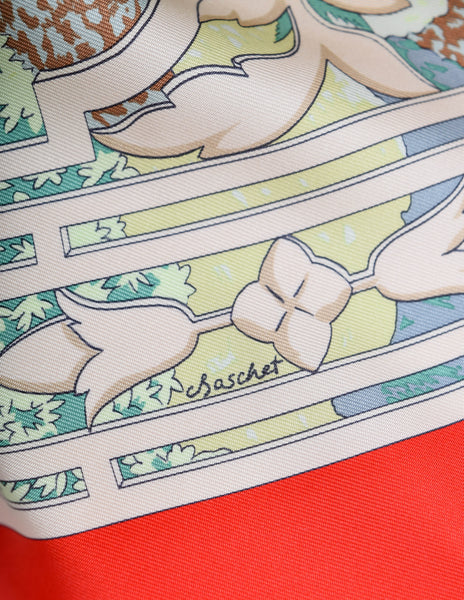 Hermes Vintage Le Fleuve Sacre Scenic Silk Scarf