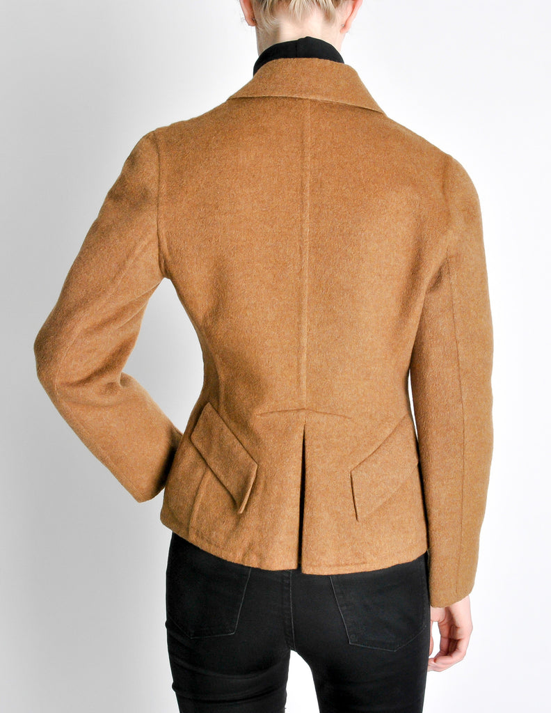 Hermès Vintage Caramel Brown Cashmere Blazer Riding Jacket 