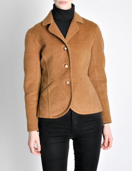 Hermès Vintage Caramel Brown Cashmere Riding Jacket - Amarcord Vintage Fashion
 - 3